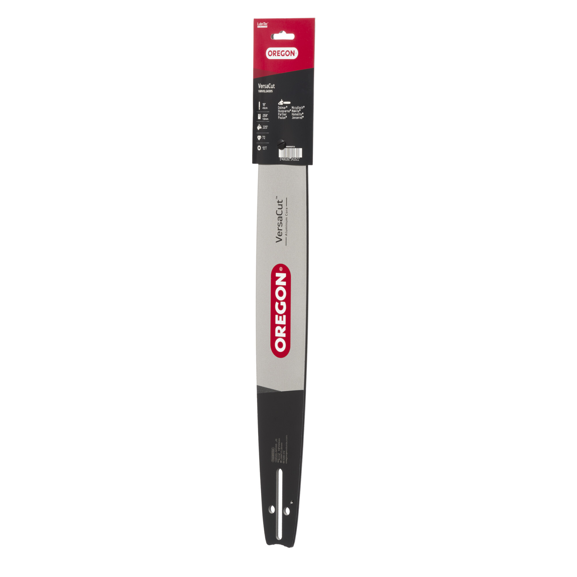 Oregon, VersaCut Chainsaw Guide Bar, Length 18 in, Pitch 0.325 in, Gauge 0.058 in, Model# 188VXLGK095